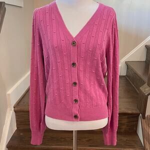 HEARTLOOM Revolve Purple V Neck Cardigan Button Down Sweater Size XS